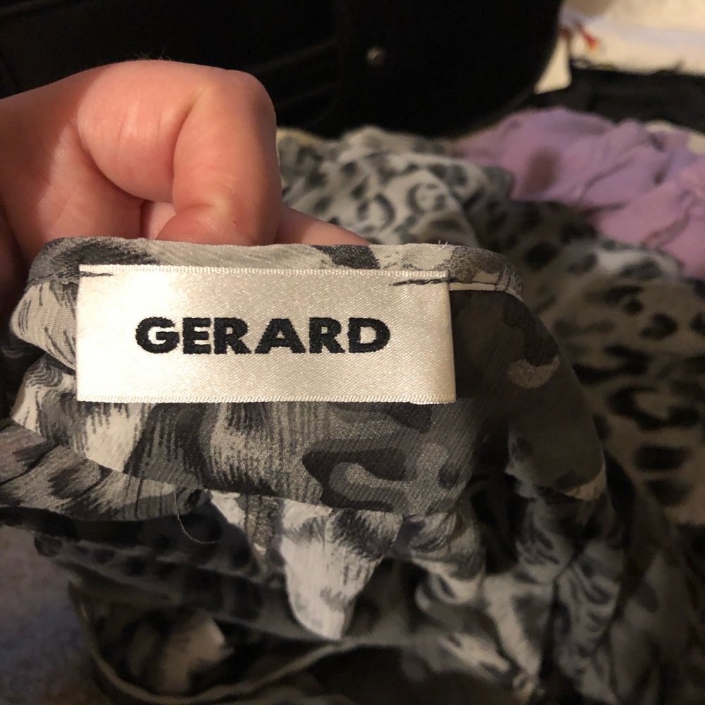 Gerard blouse, gray animal print